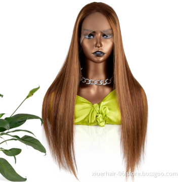 2021 New Arrival Transparent Colored Blonde HD Closure for Black Women T Part Lace Front Straight Remy Human Hair Wig